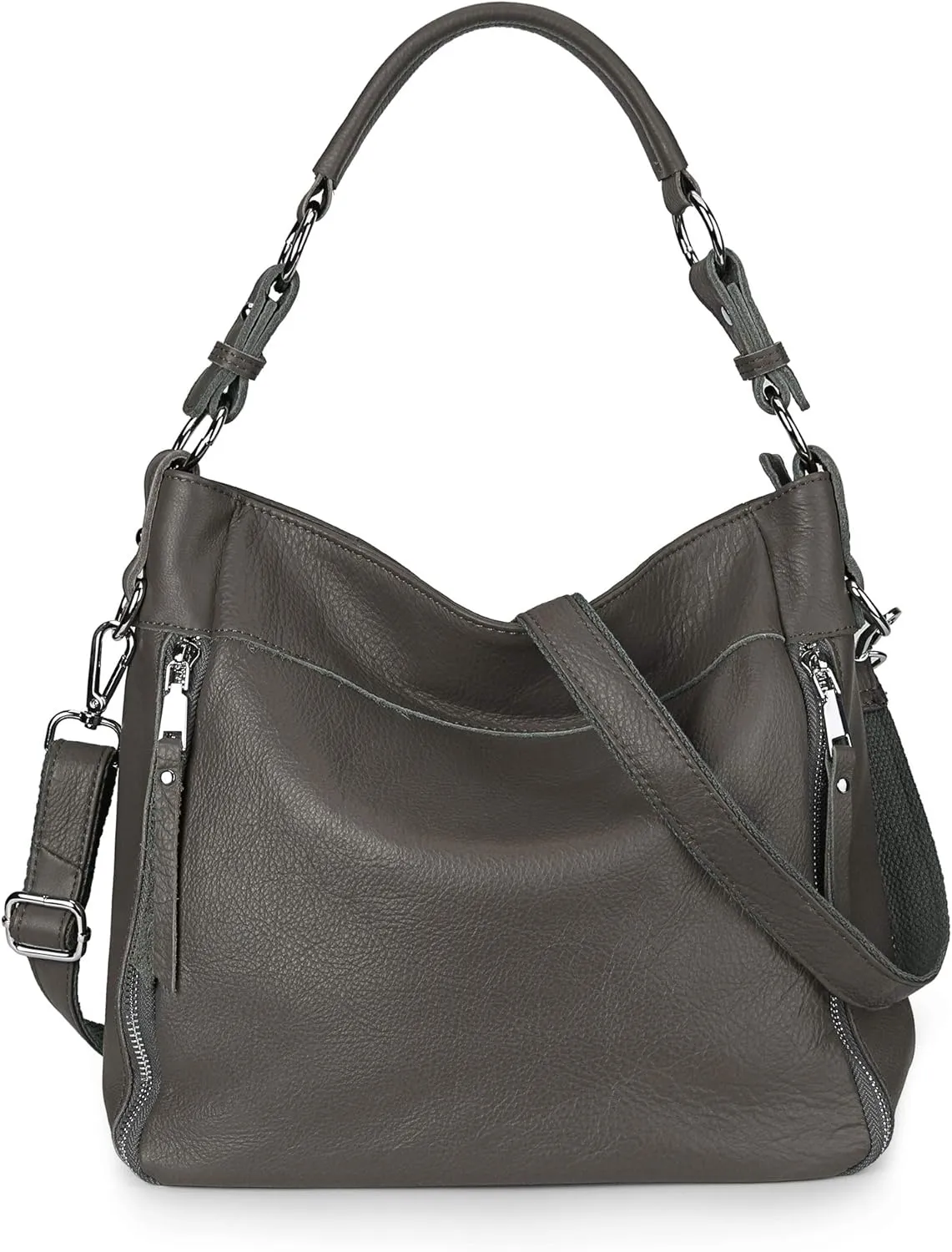 YALUXE Genuine Leather Shoulder Bags Stylish Hobo Handbags Purses Crossbody Bags for Women