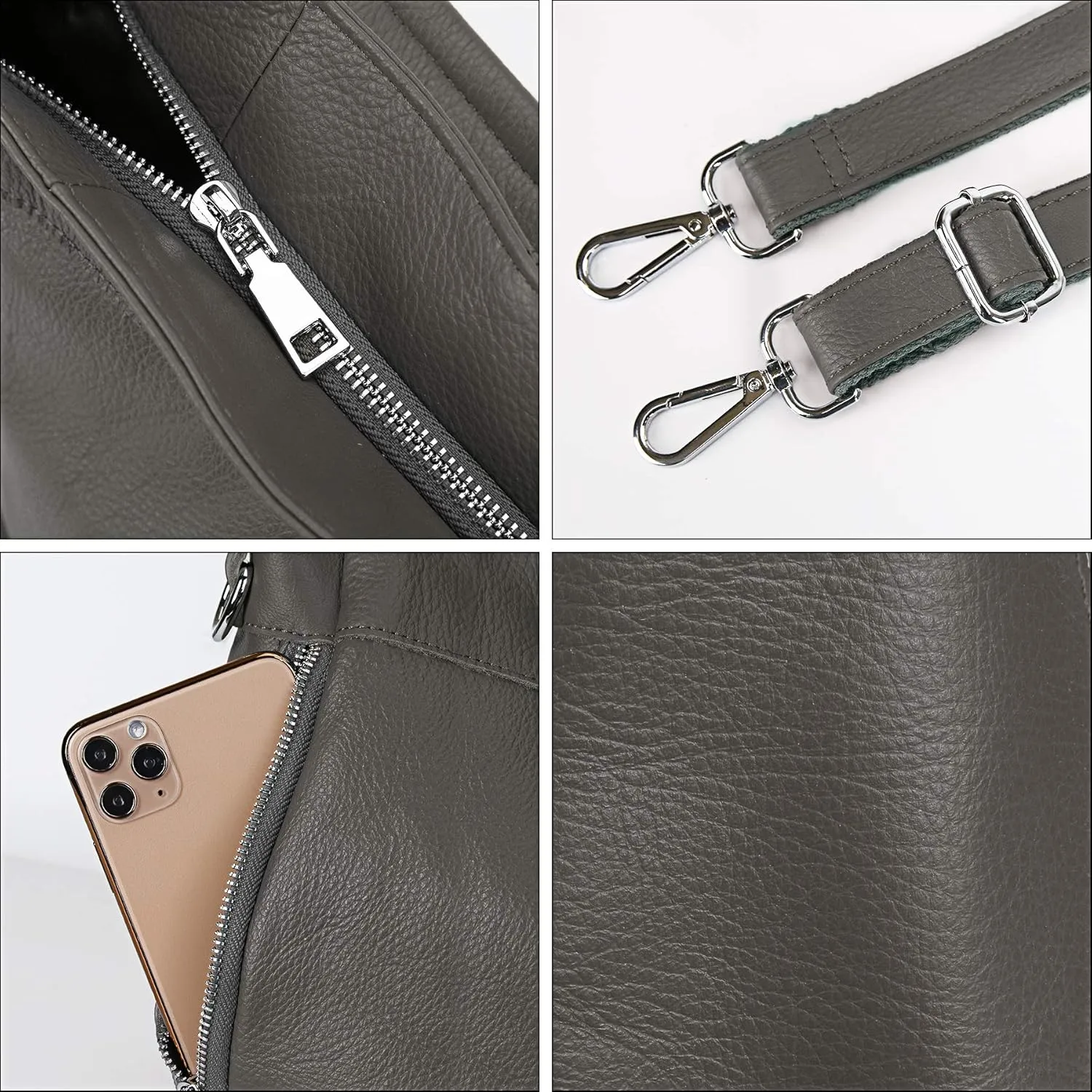 YALUXE Genuine Leather Shoulder Bags Stylish Hobo Handbags Purses Crossbody Bags for Women