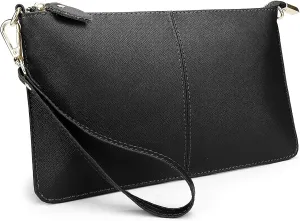 YALUXE Genuine Leather Wristlet Handbags Purses Cell Phone Pocket Clutch Wallet Crossbody Bags for Women