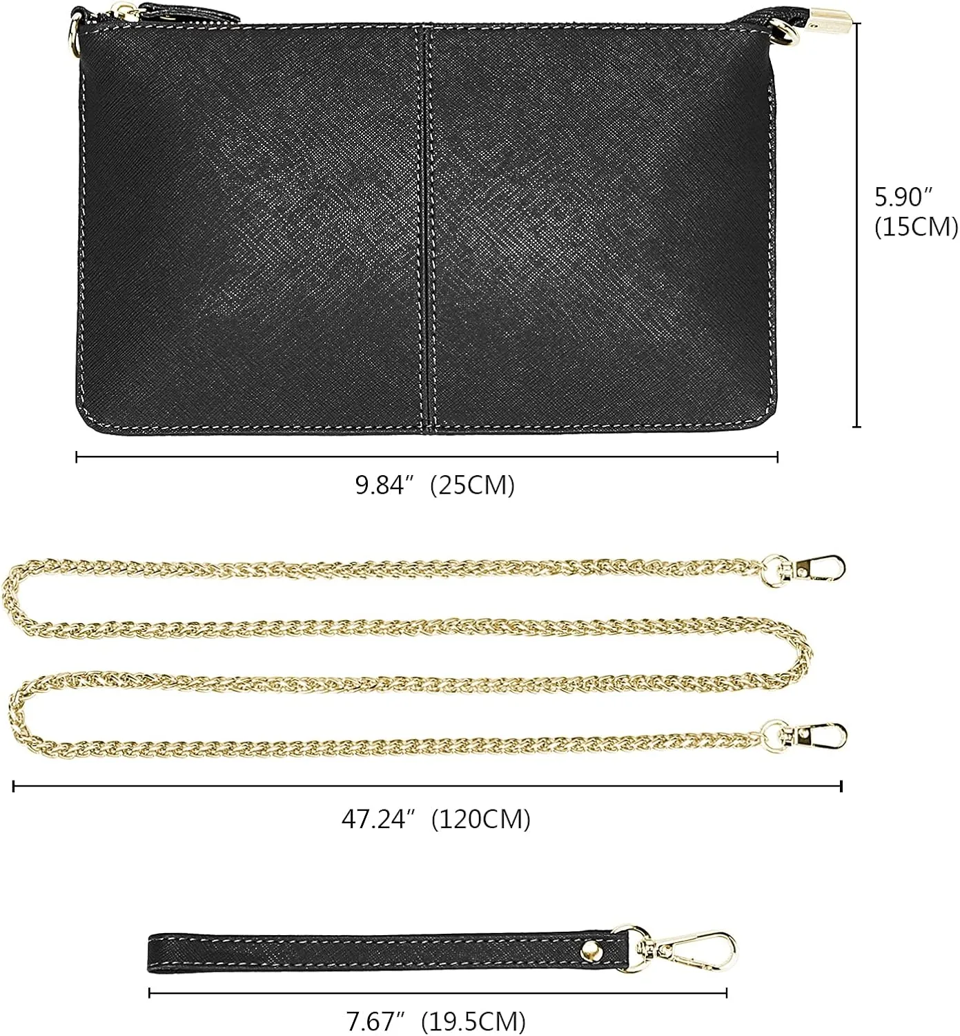 YALUXE Genuine Leather Wristlet Handbags Purses Cell Phone Pocket Clutch Wallet Crossbody Bags for Women