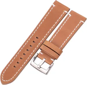 yaoqijie Cowhide Genuine Leather Watchband Belt 18 20 22 24mm Men Women Thick Handmade Retro Watch Band Strap Metal Buckles lasting