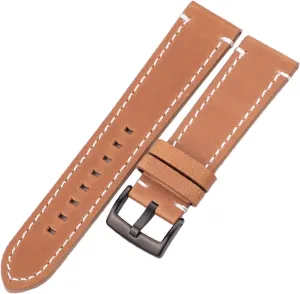 yaoqijie Cowhide Genuine Leather Watchband Belt 18 20 22 24mm Men Women Thick Handmade Retro Watch Band Strap Metal Buckles lasting