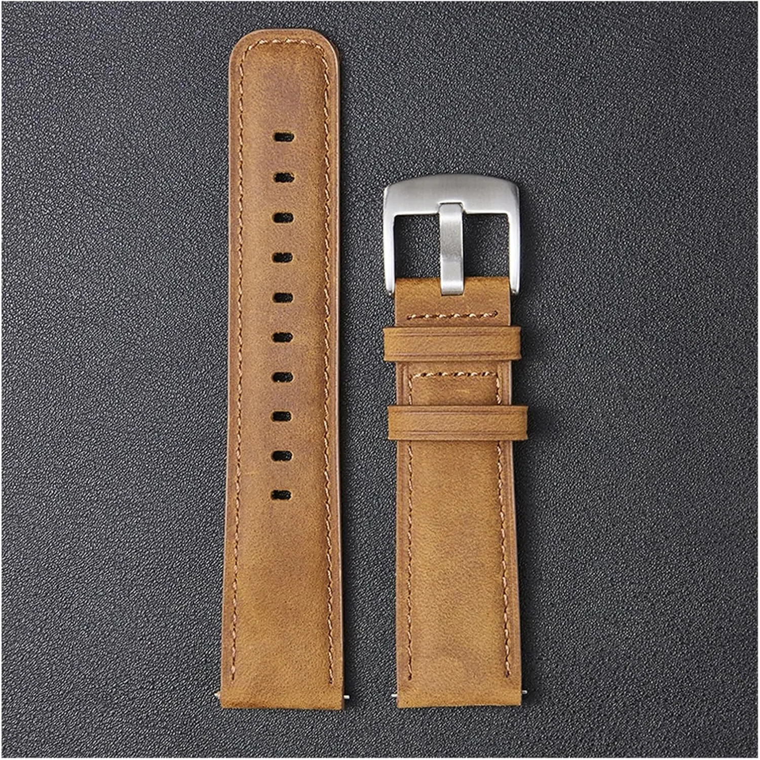 yaoqijie Handmade Genuine Leather Watchbands Crazy Horse Straps Watch Accessories Smartwatch Bracelet Quick Release Strap 20mm 22mm lasting