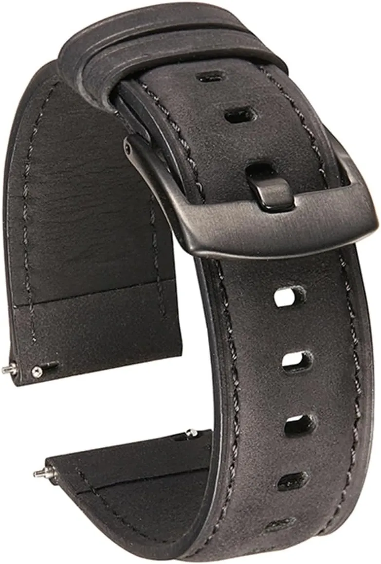 yaoqijie Handmade Genuine Leather Watchbands Crazy Horse Straps Watch Accessories Smartwatch Bracelet Quick Release Strap 20mm 22mm lasting