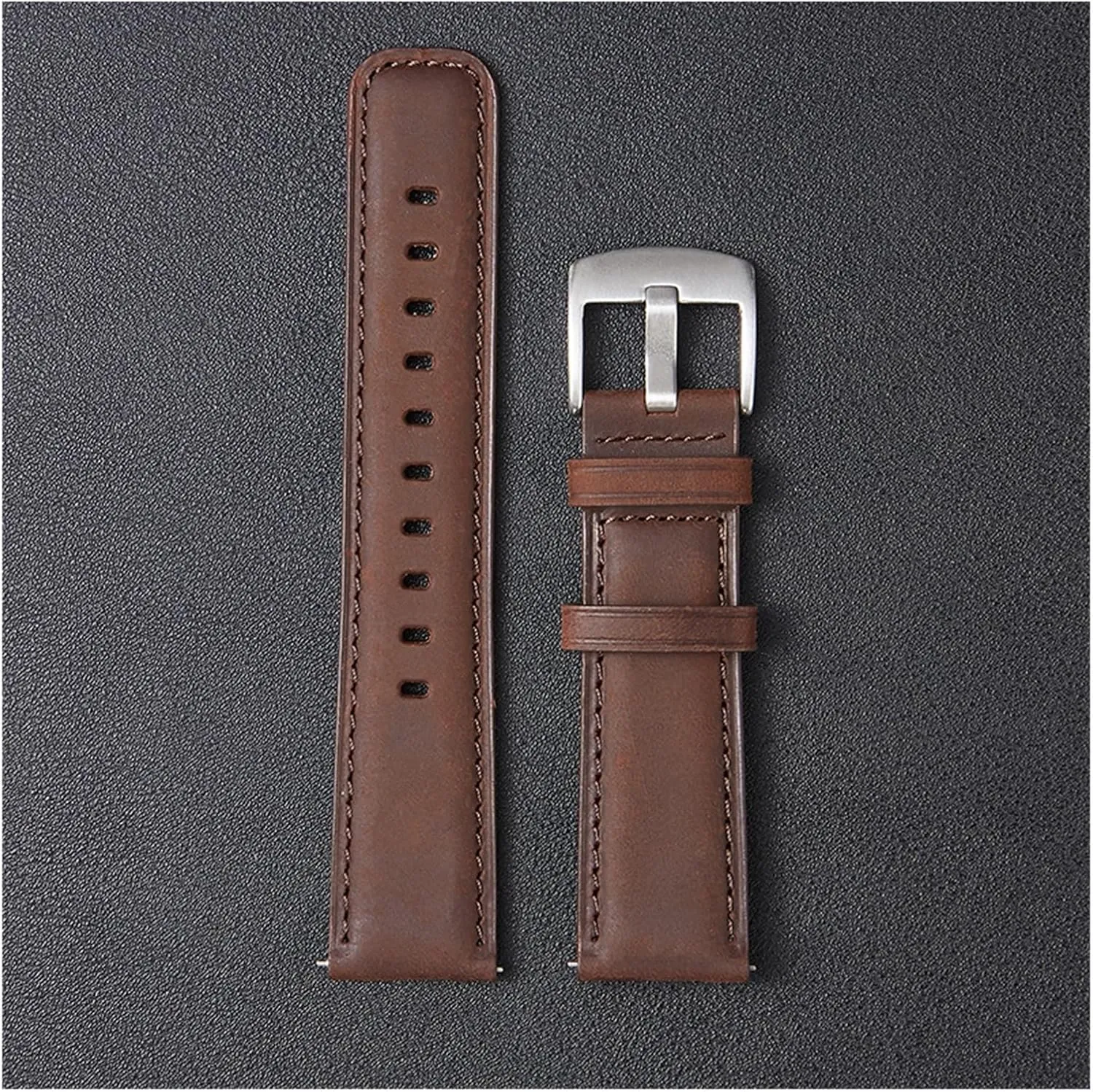 yaoqijie Handmade Genuine Leather Watchbands Crazy Horse Straps Watch Accessories Smartwatch Bracelet Quick Release Strap 20mm 22mm lasting
