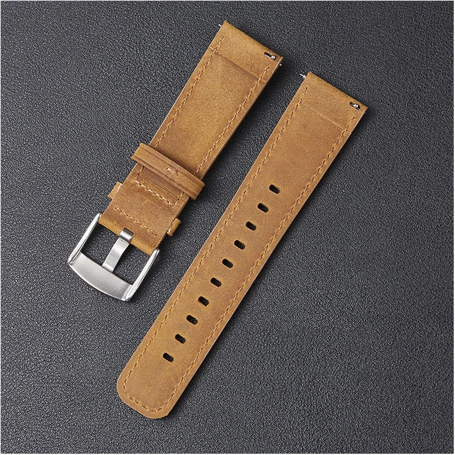 yaoqijie Handmade Genuine Leather Watchbands Crazy Horse Straps Watch Accessories Smartwatch Bracelet Quick Release Strap 20mm 22mm lasting