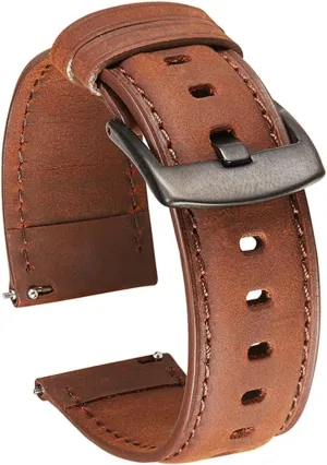yaoqijie Handmade Genuine Leather Watchbands Crazy Horse Straps Watch Accessories Smartwatch Bracelet Quick Release Strap 20mm 22mm lasting