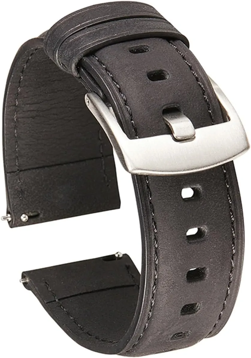 yaoqijie Handmade Genuine Leather Watchbands Crazy Horse Straps Watch Accessories Smartwatch Bracelet Quick Release Strap 20mm 22mm lasting