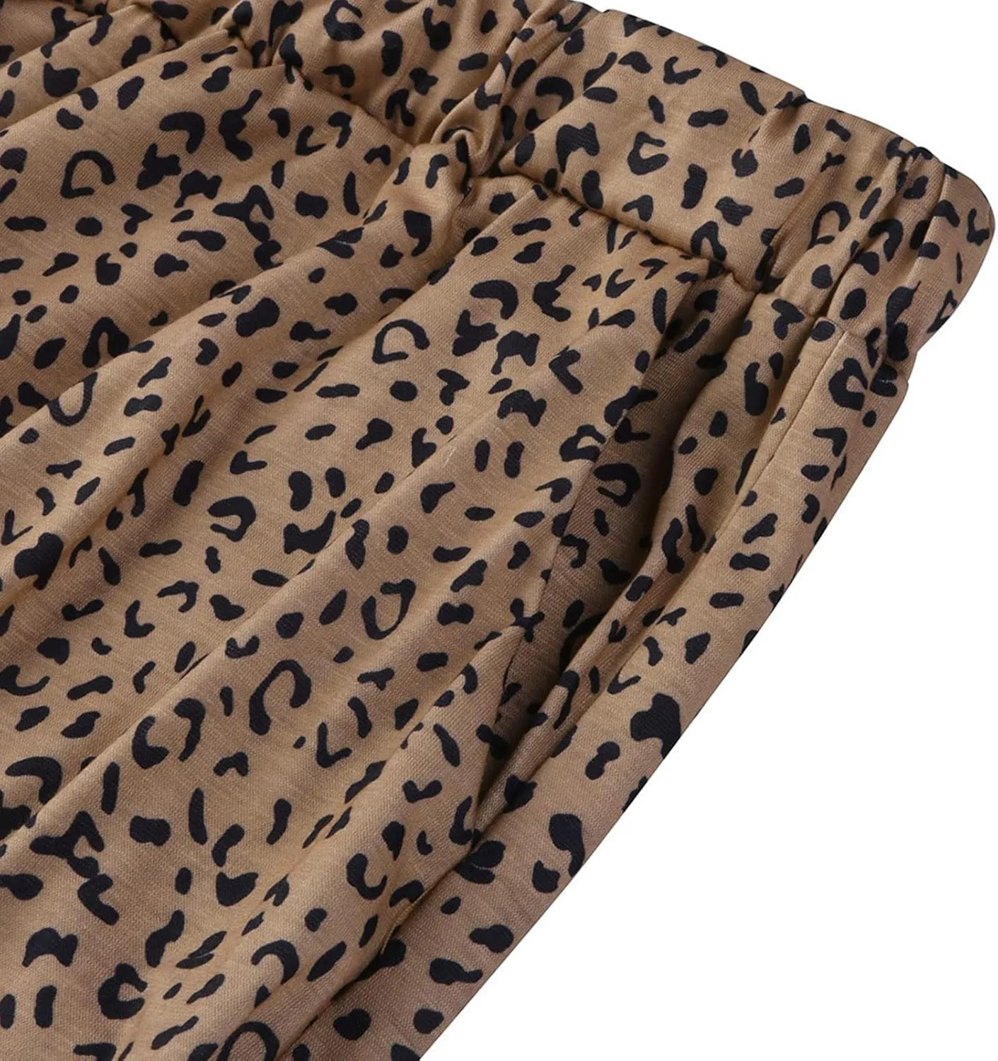 yardsong Leopard Printed Pants for Women Plus Size Drawstring High Waisted Jogger Pants Casual Loose Trousers with Pockets