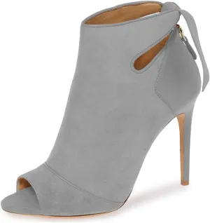 YDN Women High Heel Ankle Boots Chic Open Peep Toe Cut Out Bow Tie Stiletto Booties Shoes Size 4-16 US