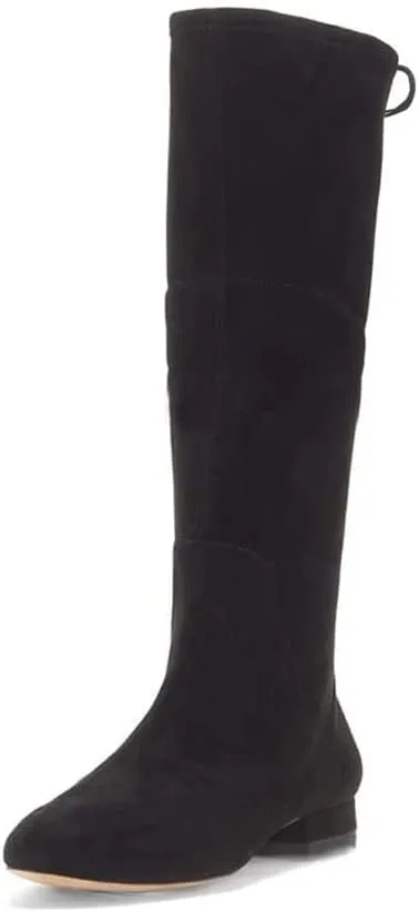 YDN Women Sexy Closed Toe Mid Calf Boots Lace Up Under The Knee High Low Heel with Zipper Dress Casual Flat Long Booties Size 4-15 US