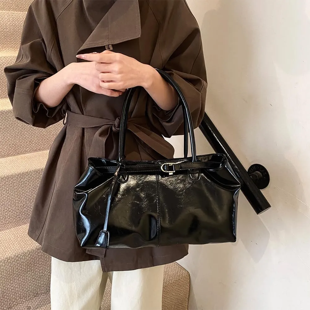 YFGBCX Leather Tote Bag for Women, Hobo Bag for Women, Top Handle Bags, Slouchy Shoulder Bag for Work Travel