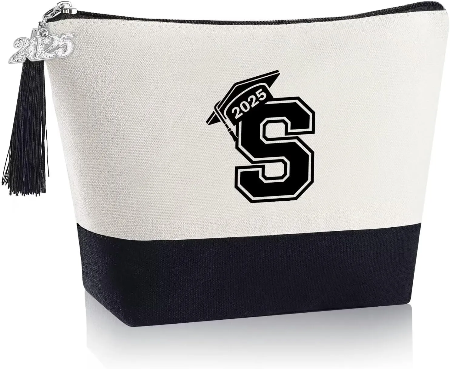 YOOLIFE 2025 Graduation Gifts for Her, Class of 2025 Gifts Initial S Travel Makeup Bag Cute Make Up Bag Cosmetic Bags for Women Graduation Gifts for Her Teacher Appreciation Gifts Daughter Sister