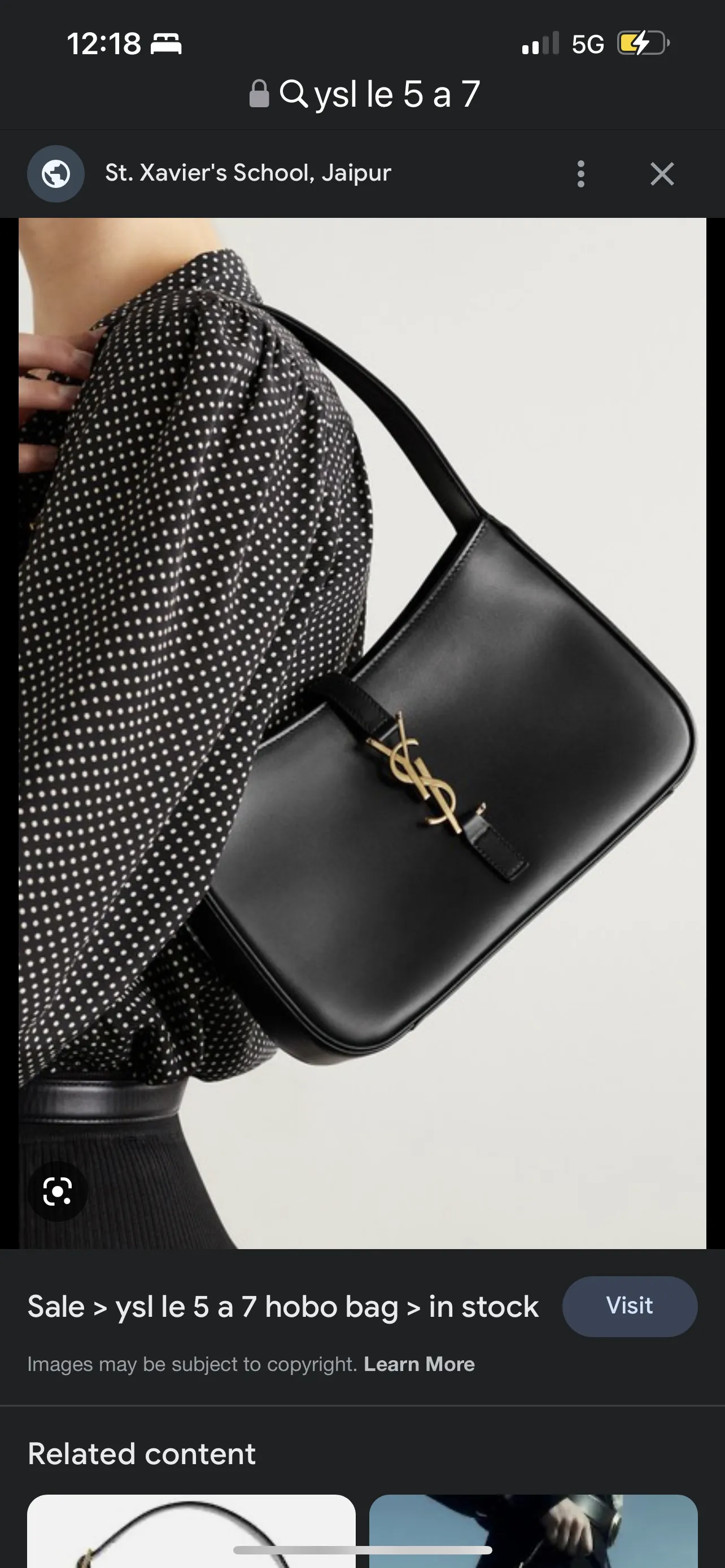 YVES SAINT LAURENT LE 5 À 7 HOBO BAG IN SMOOTH LEATHER