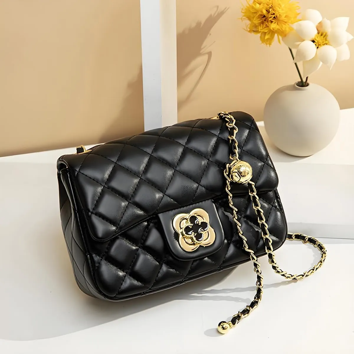 YXBQueen Quilted Leather Handbag Designer Crossbody Bags Women Purses and Handbags
