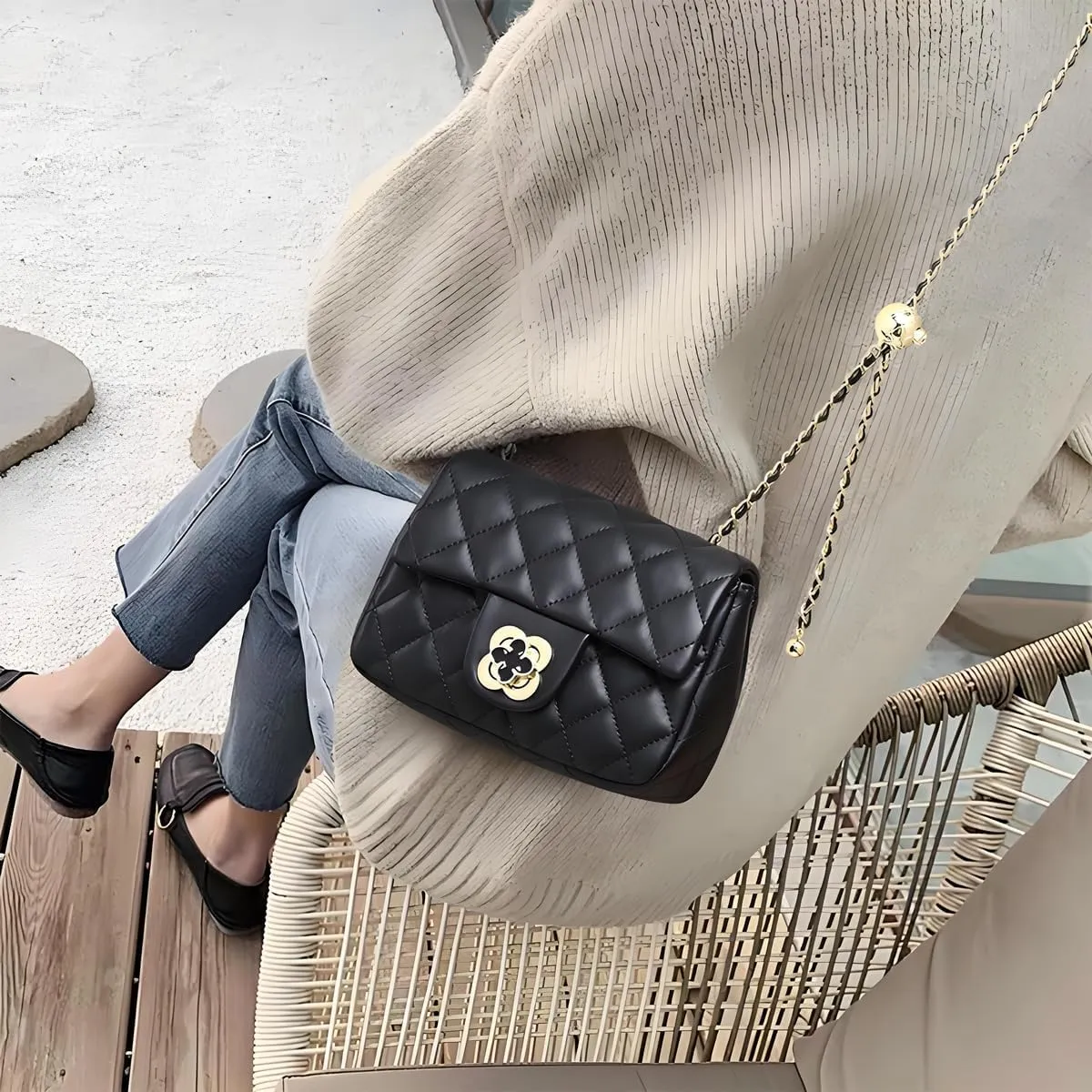 YXBQueen Quilted Leather Handbag Designer Crossbody Bags Women Purses and Handbags