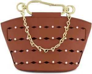 Zac Posen Belay Mini Zipped Leather Bucket Bag, Brown
