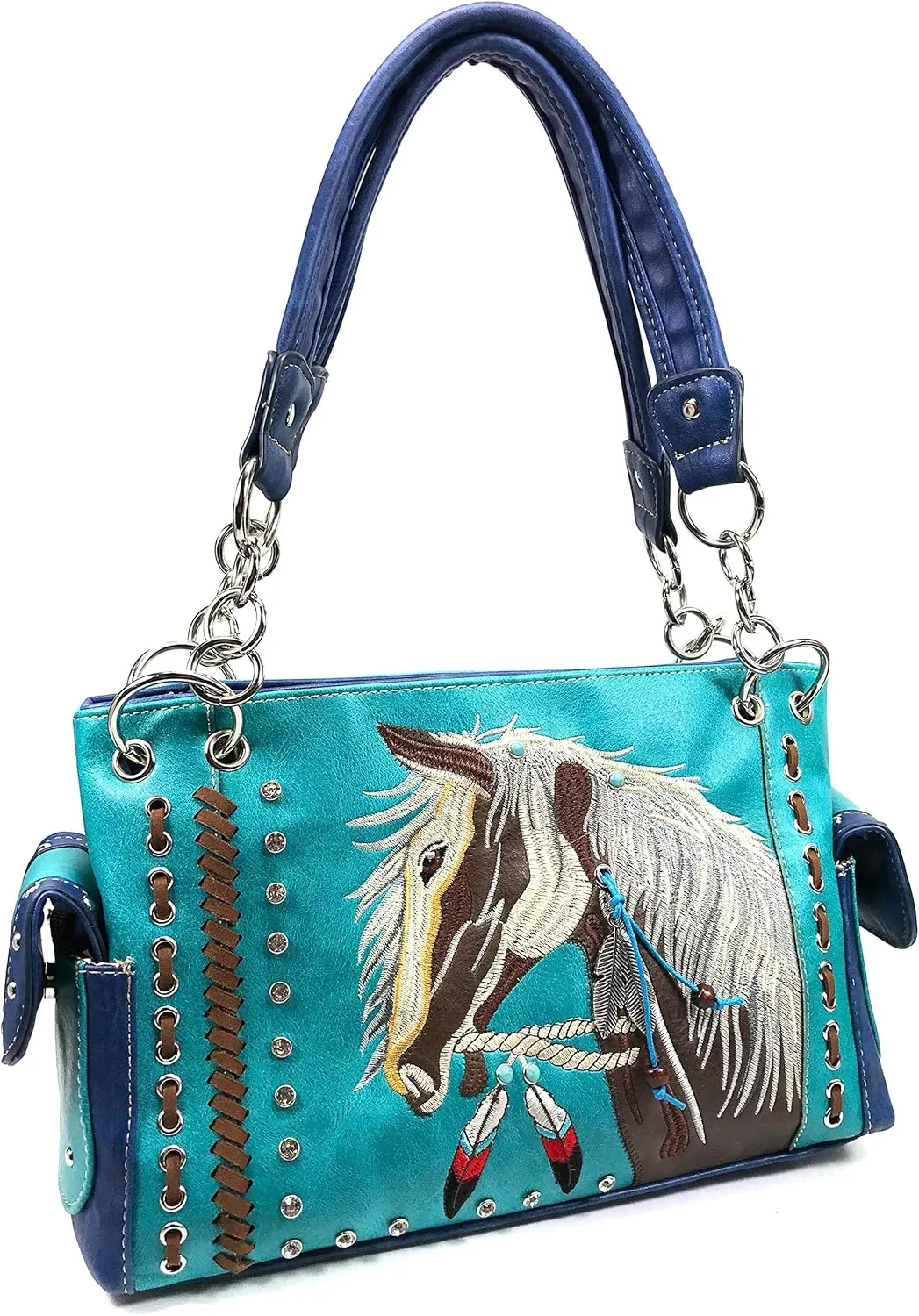 Zelris Dakota Dales Pony Horse Embroidery Mane Western Country Women Conceal Carry CCW Shoulder Handbag Purse