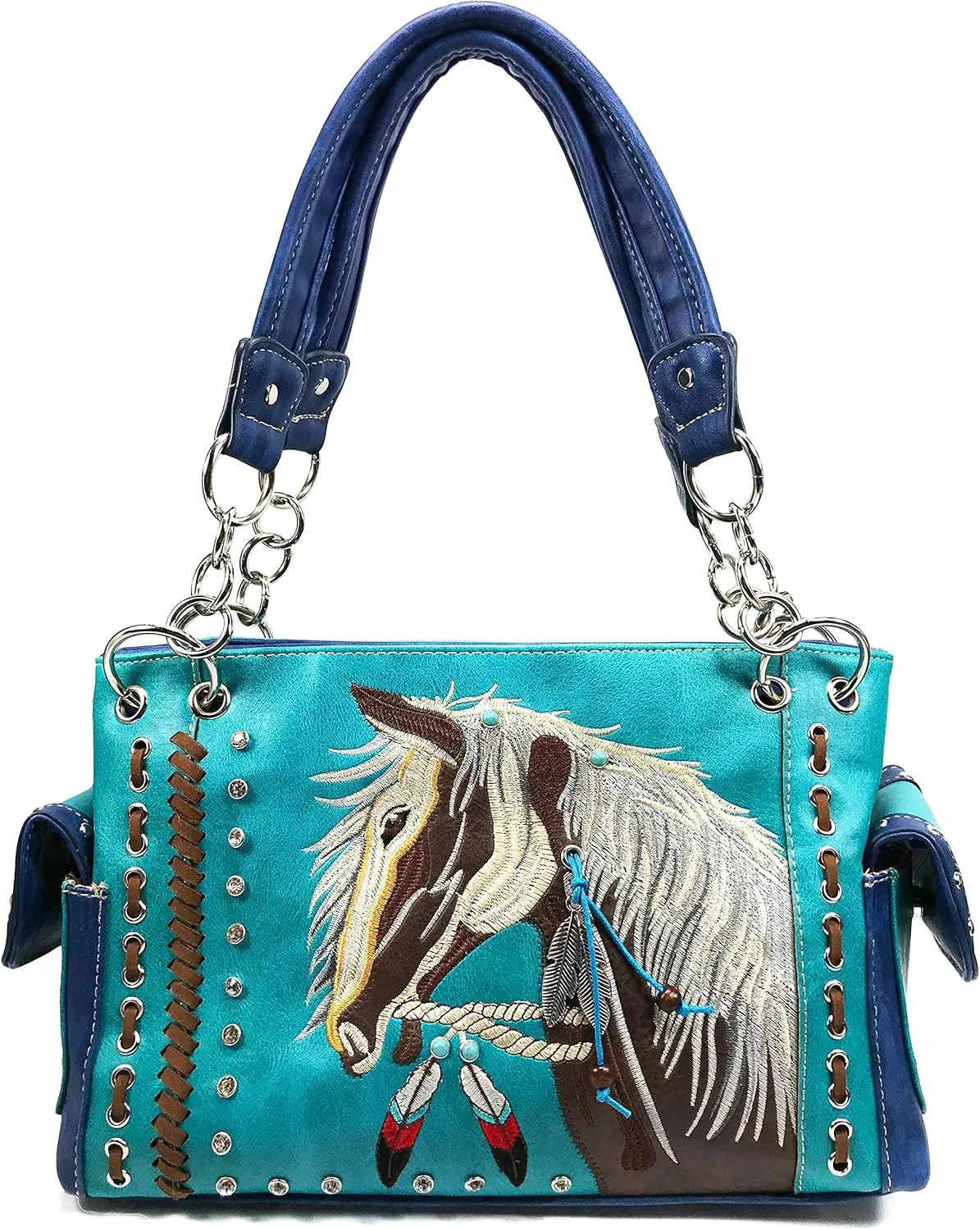 Zelris Dakota Dales Pony Horse Embroidery Mane Western Country Women Conceal Carry CCW Shoulder Handbag Purse