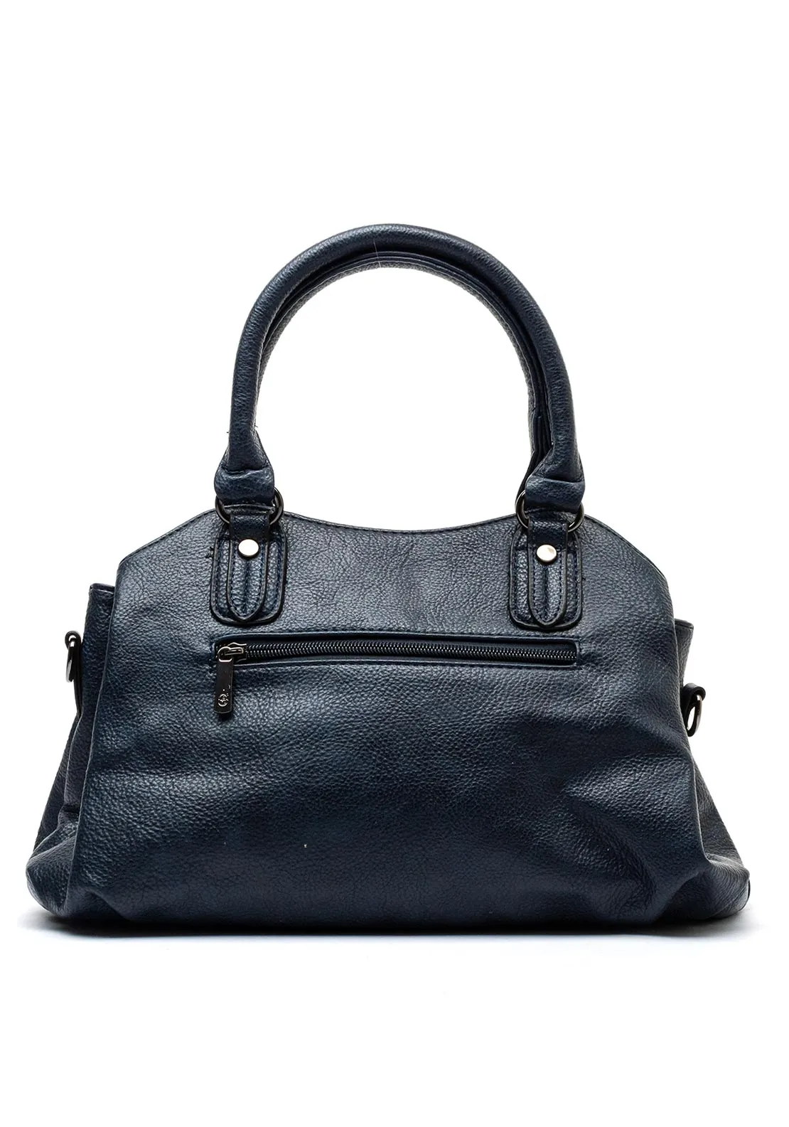 Zen Collection Pebbled Satchel Grab Bag, Navy