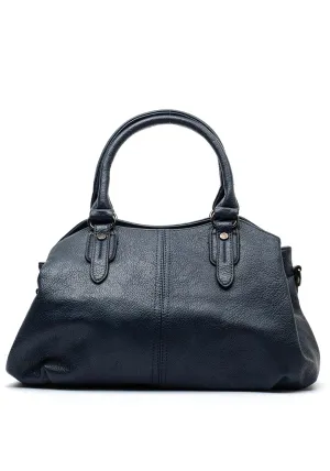 Zen Collection Pebbled Satchel Grab Bag, Navy