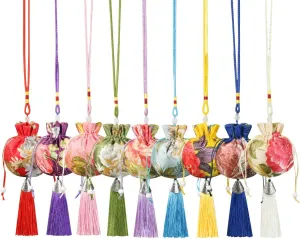 Zormgora 30 Pcs Chinese Sachet Silk Brocade Coin Bags Brocade Drawstring Bag Jewelry Gift Bags Flower Pattern Sachets with Tassels(Random Color)