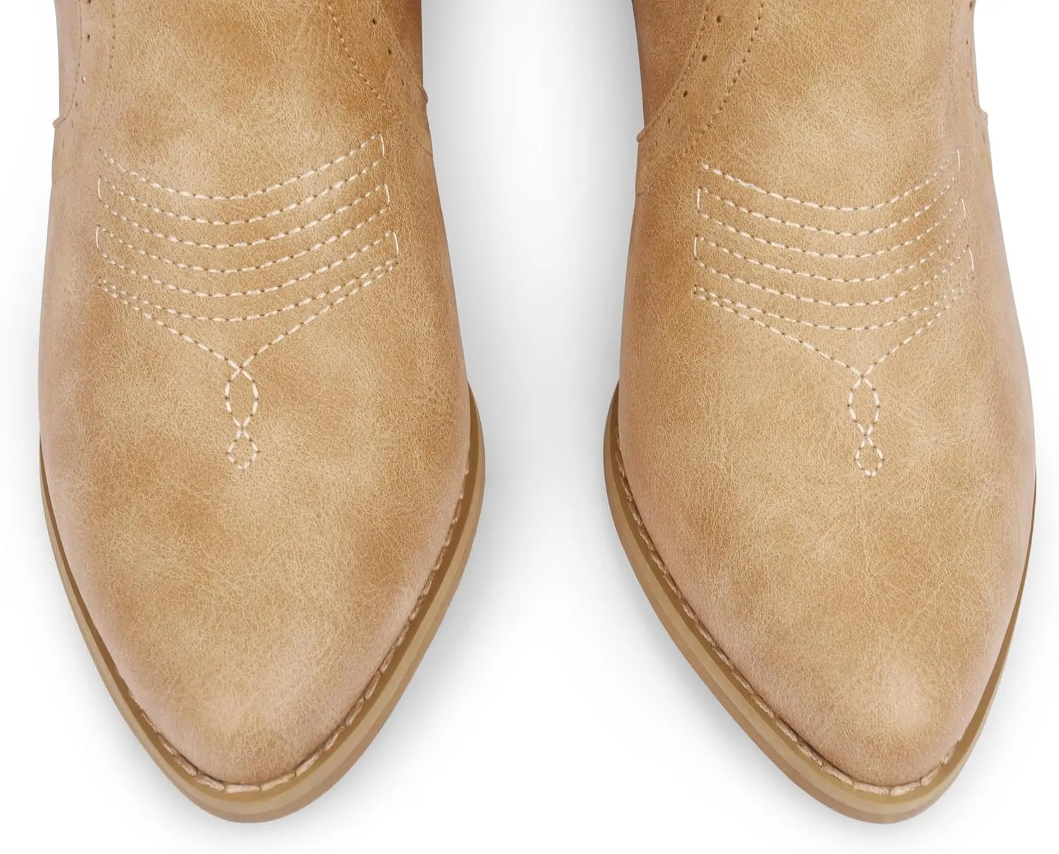 Zzheels Women Mid-calf Cowboy Boots Pointy Toe Boot Embroidered Western Cowgirl Boots Chunky Heels